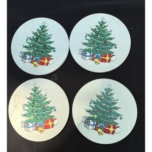 4 Christmas Tree Drink coasters Coasterstone Hindostone Super Absorbent C3